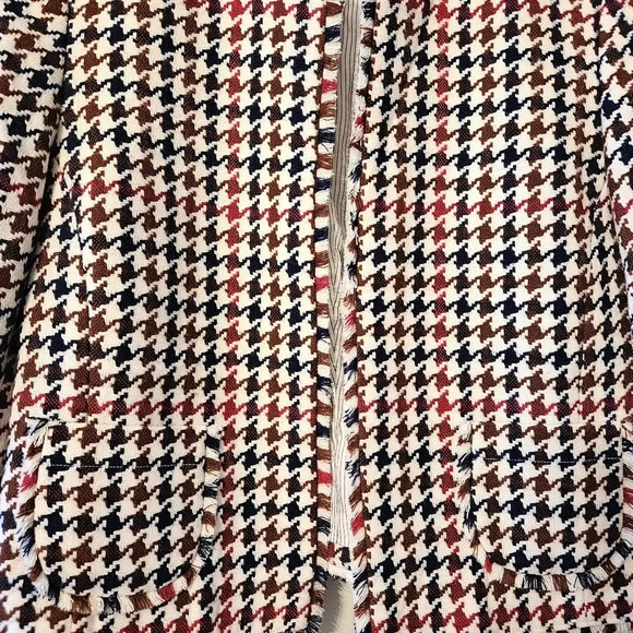 Brooks Brothers Red Fleece Tweed Houndstooth Wool Blended Women's Jacket Size 12 - Picture 8 of 14